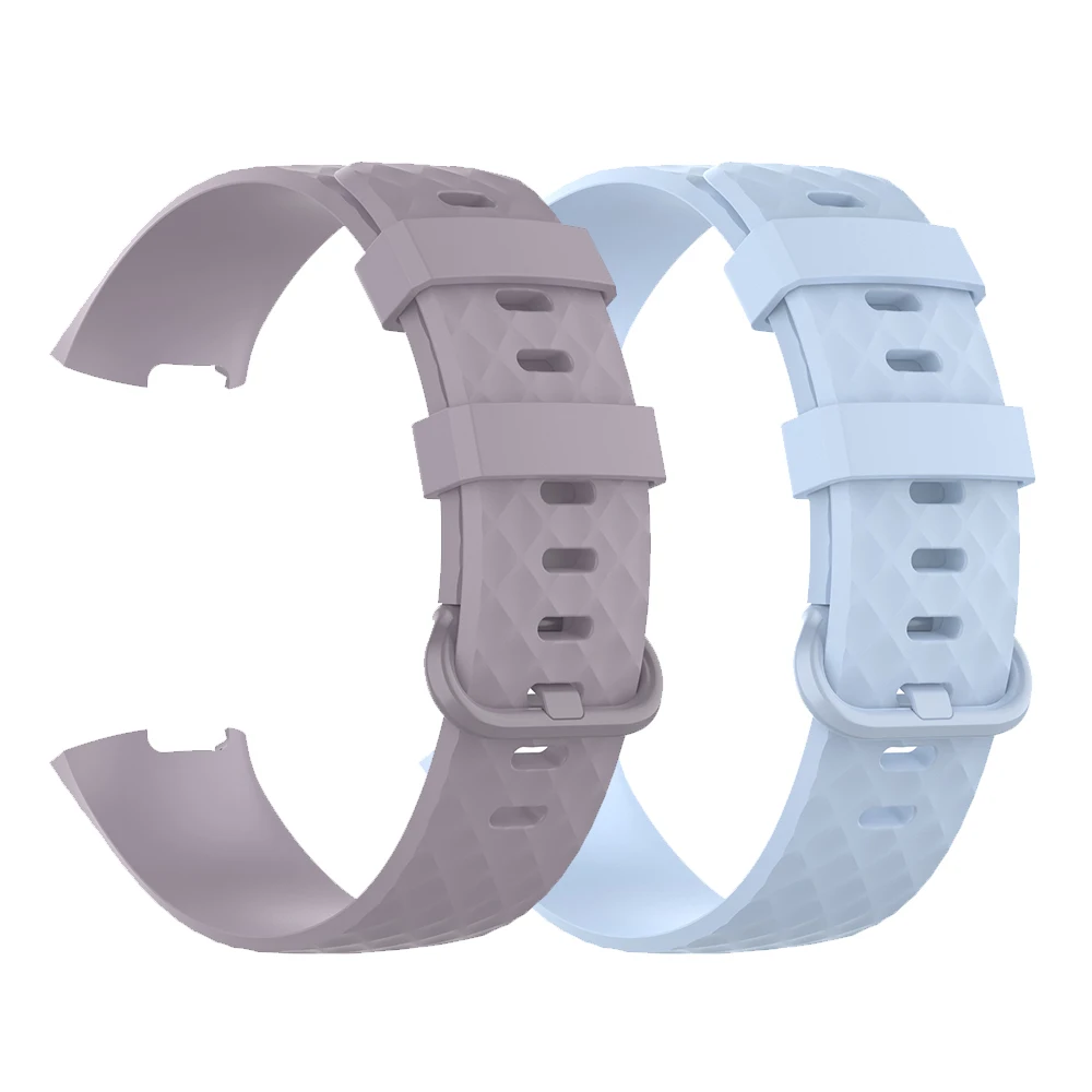 Color Buckle Replacement Comfortable Rubber Silicone Luxury Watch Band For Fitbit Charge 4 4 Se 3 3