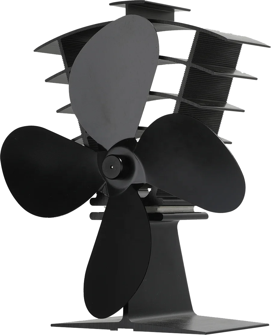 
4 Blades Thermoelectric Stove Fan Eco Friendly Ultra Quiet Saving Fuel Efficiently for Wood/Log Burner/Fireplace 