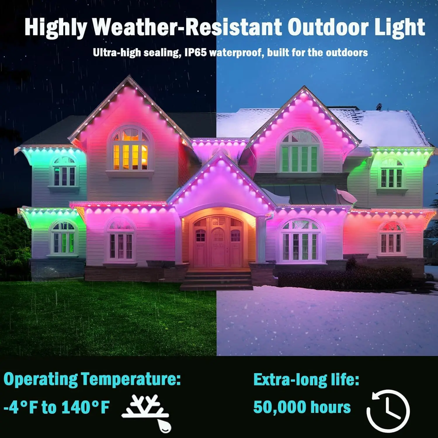 5V Pixel Lights Christmas Colorful House Eaves Light Decorative Lamp Ip68 Waterproof Permanent 3D Point Rope Light