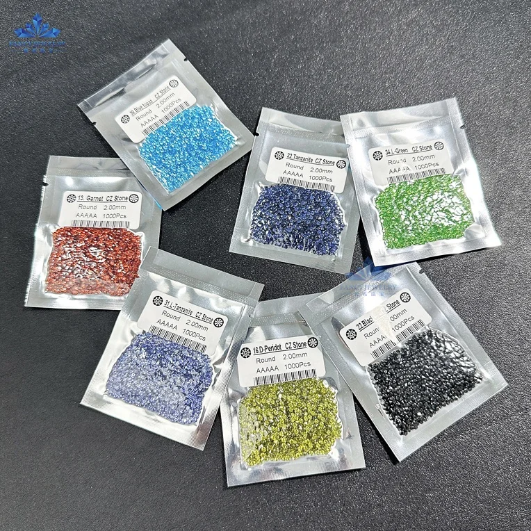 Rarity Vacuum Packaging Round Brilliant Cut CZ 1mm-3mm Synthetic Cubic Zircon Gemstone Zircon Loose Zirconia