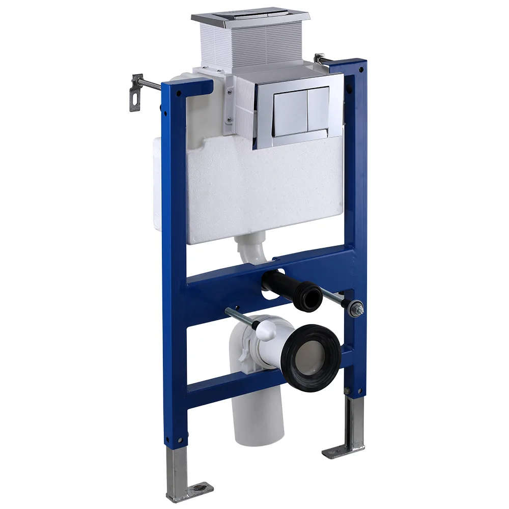 Double push-button types fill valve and outlet valve concealed cistern toilet flushing mechanisms