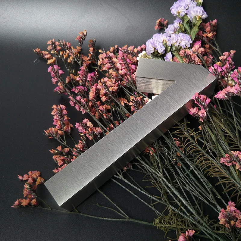 Sign Cafe Shop Advertising Wall Metal Room Number Stainless Steel 3D ( Accept Painting for Custom Color ) Model