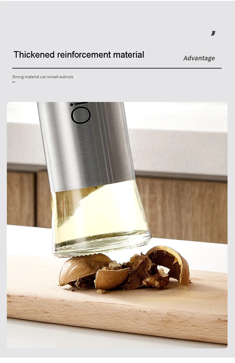 Cooking Seasoning Sauce Bottle Stainless Glass Storage Bottle Oil Bottle With Free Funnel