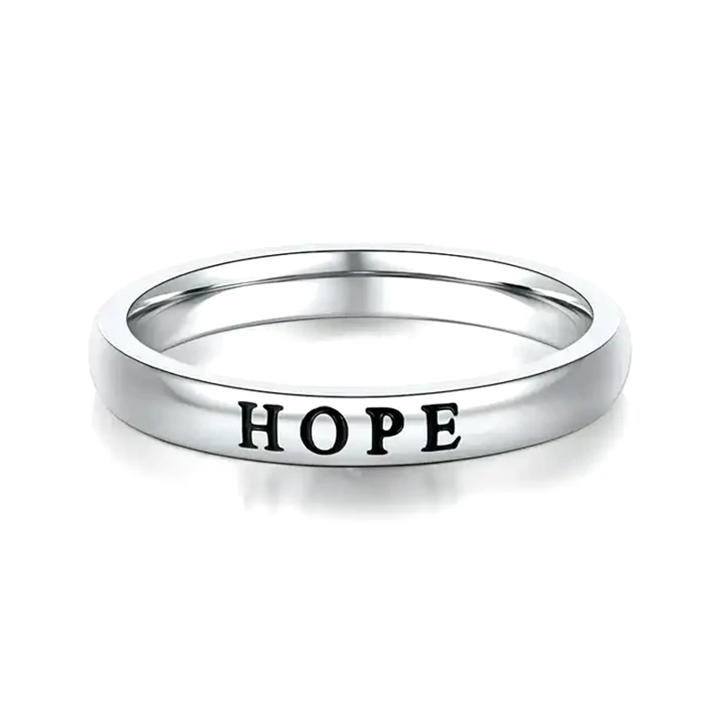 Good-Looking Delicate Fashion Casual Love Hope Faith Custom Rings for Women and Men