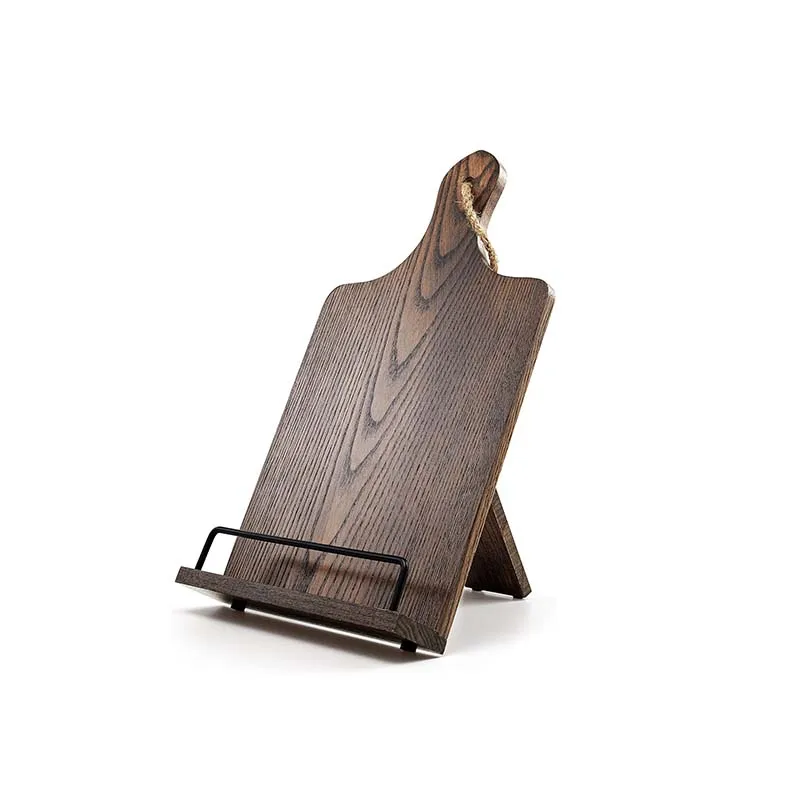 Wholesale wooden cookbook bookcase vintage gray old style wooden display stand