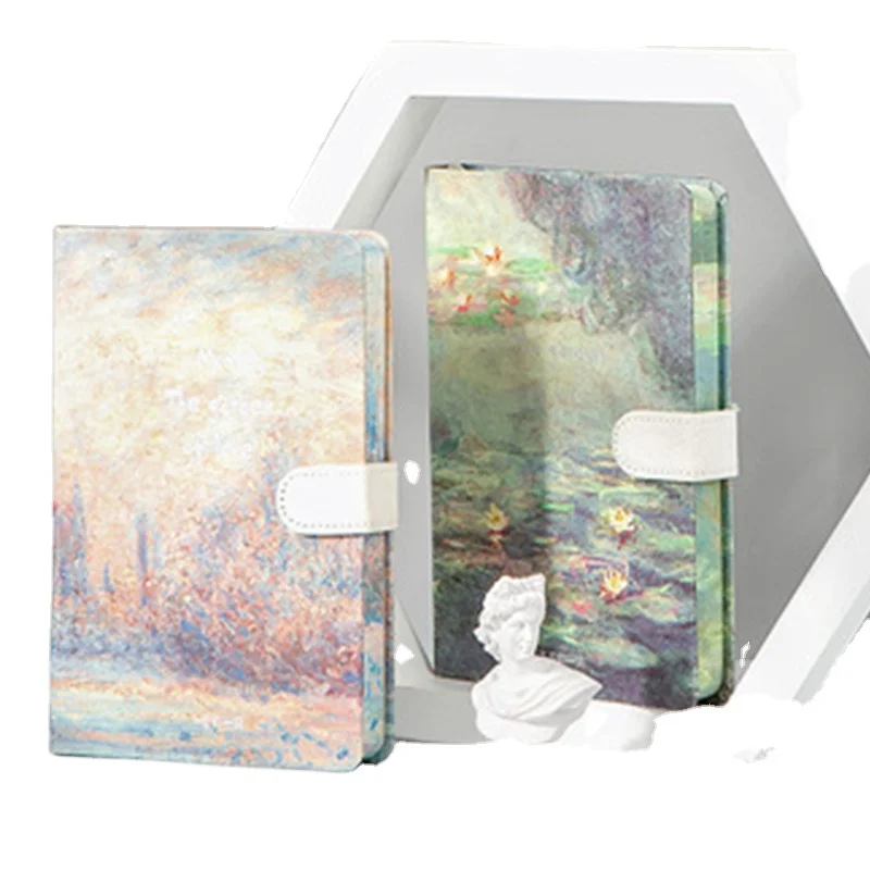 Creative Student Notebook Diary Schedule Planner Scenery Monet Painting Hardcover Notebook