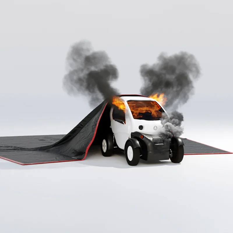Fire Resistant Electric vehicles fire blankets 6m*8m 19.8*26 Ft fire extinguishing blankets fiberglass