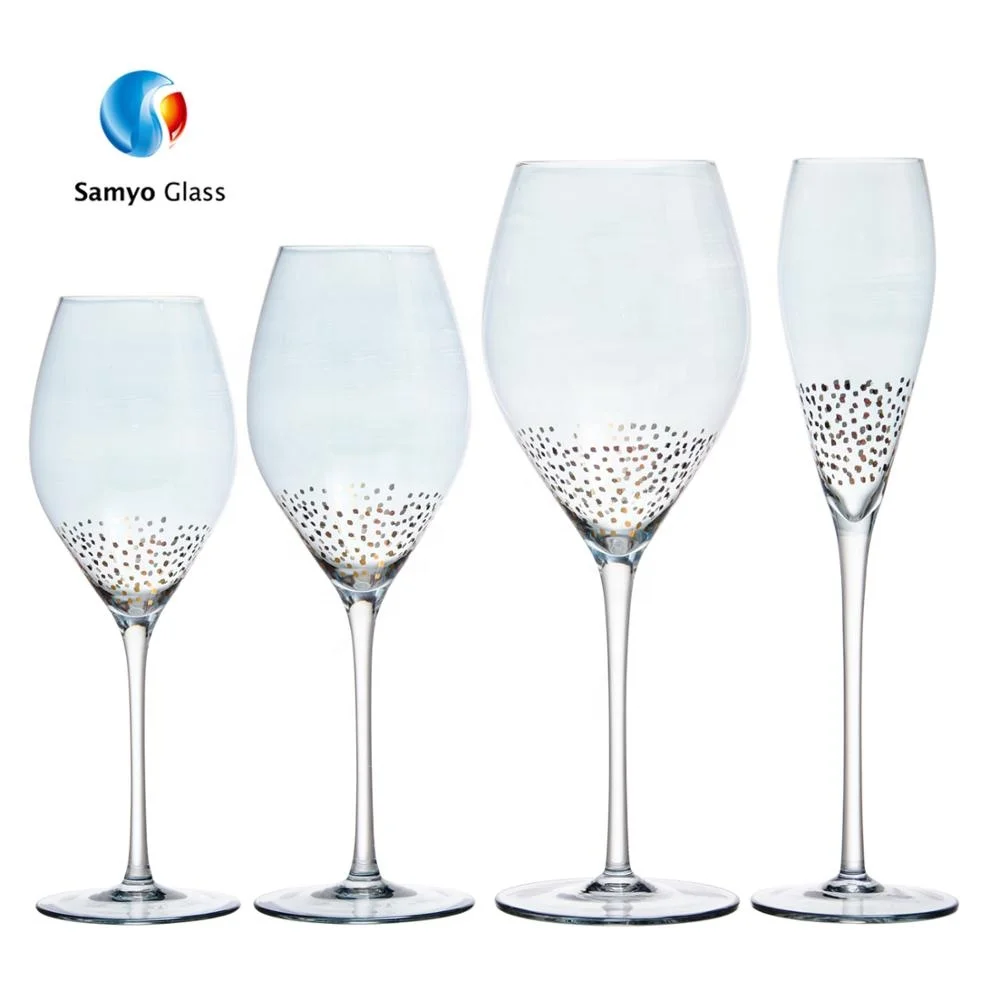 Vintage Drinking Glassware Handmade Foil Silver/Rose Gold Wine Glass