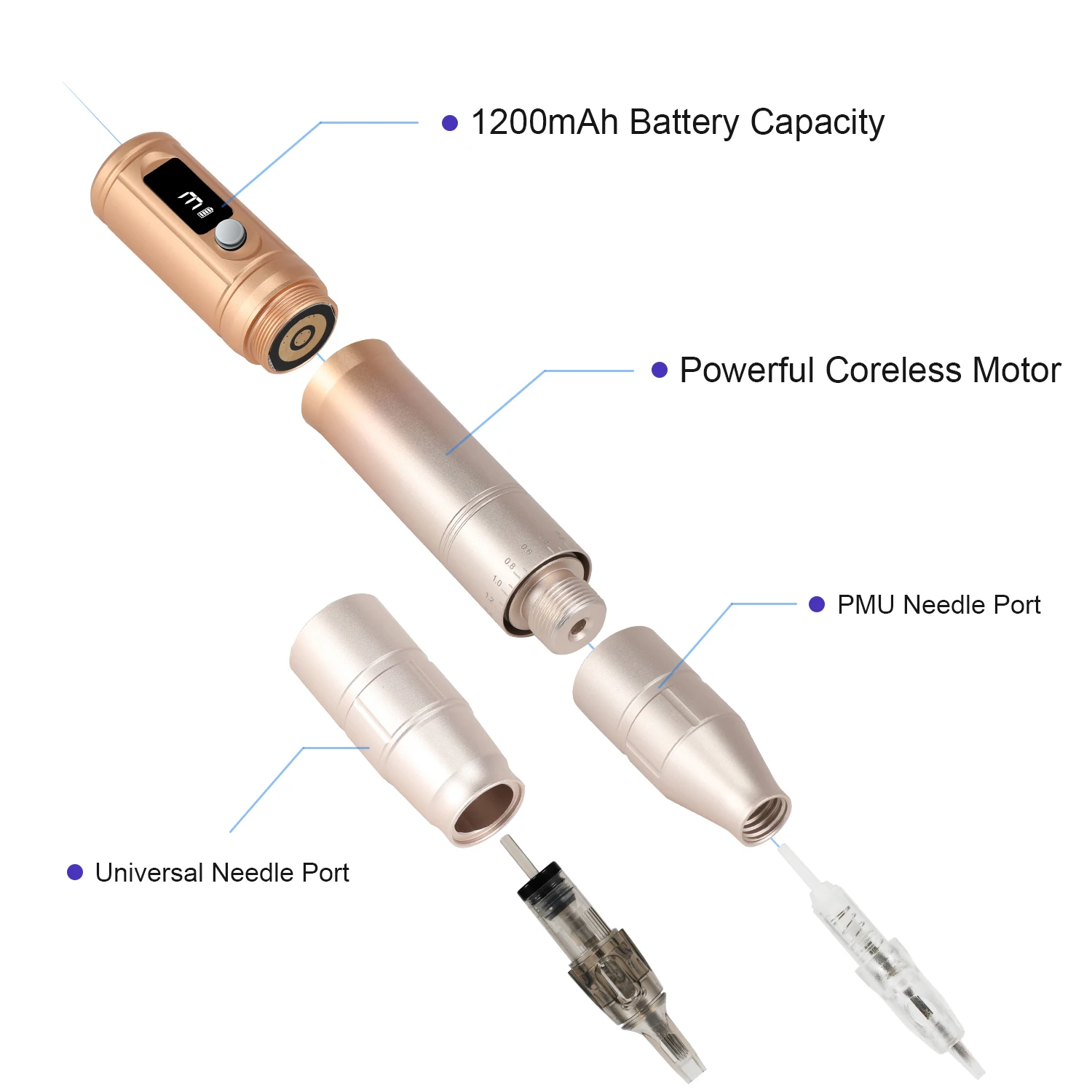 Cordless Rotary Tattoo Machine With Hollow Cup Motor Strong Slient