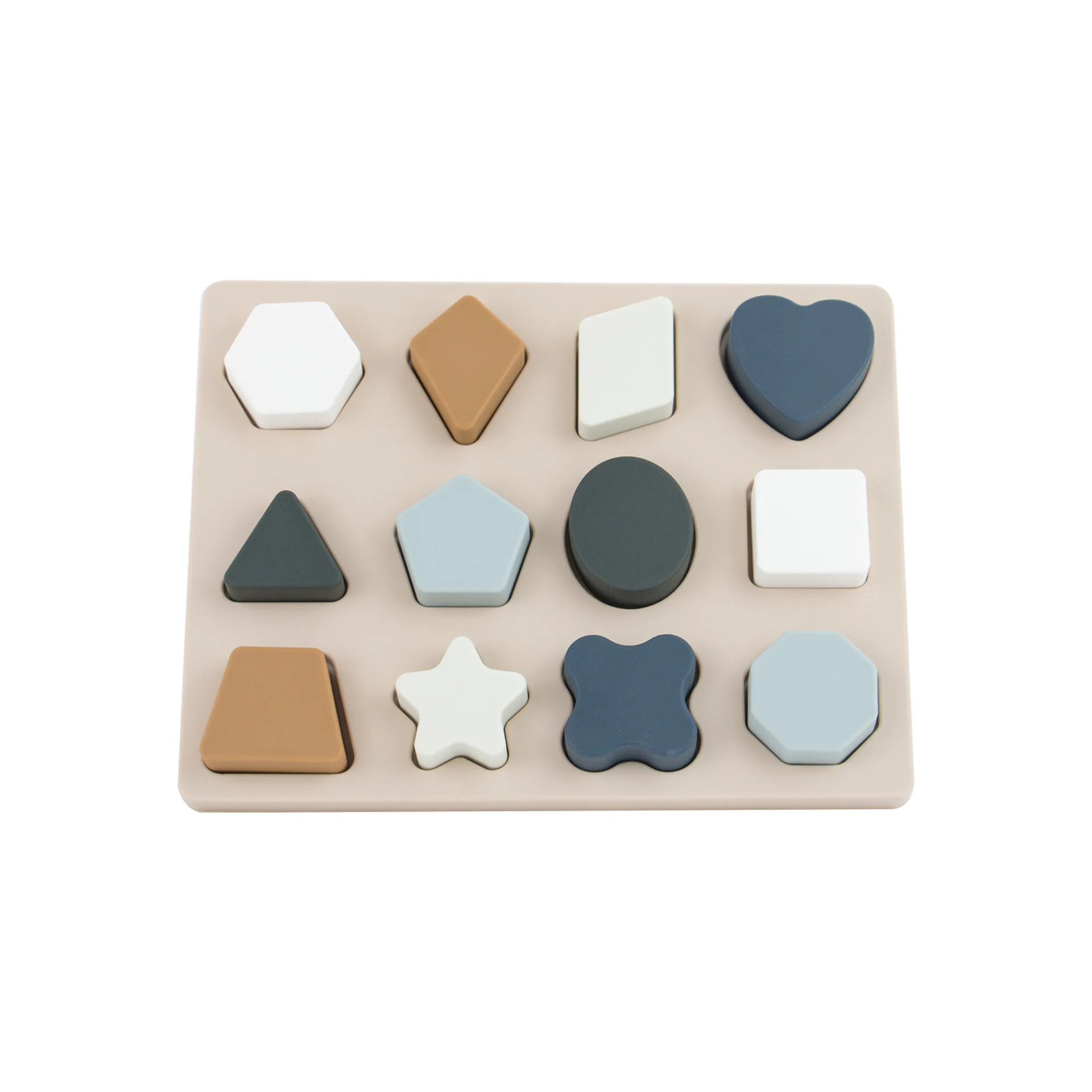 Wholesale Geometric Silicone Puzzle Toy Food Grade Silicone Kids Building Blocks  Baby Stacking Silicone Educational Toy