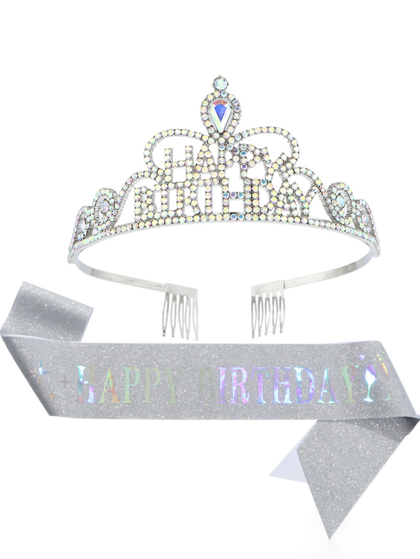 Made In China Fairy Crown Birthday Girl  Happy Birthday Ribbon Wholesale Crowns And Tiaras Set