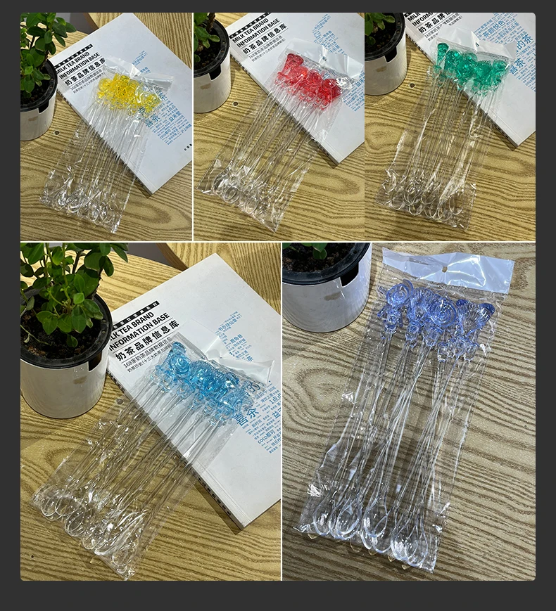 Factory Hot Sales Bar&restaurant Ocean Art Mixing Stick Style Spoon Acrylic Mixing swizzle sticks