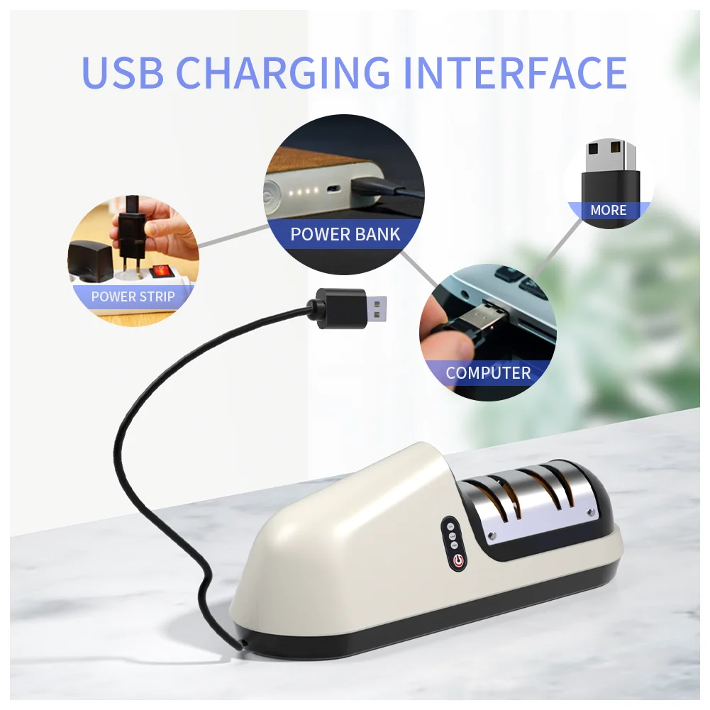  Кухонные принадлежности WARSUN MDQ004 заточка для ножей с USB-зарядкой бытовая маленькая электрическая
