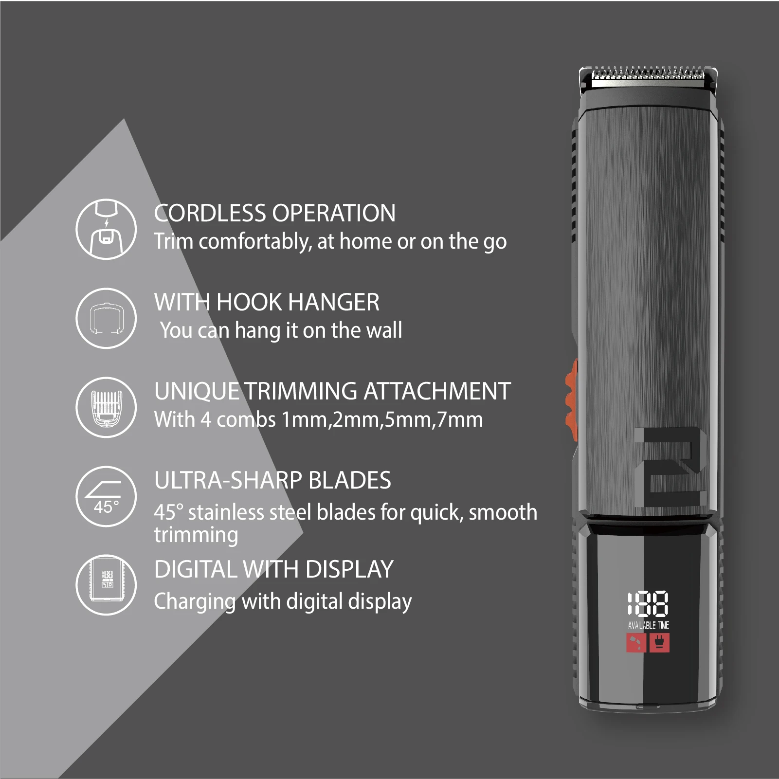 Professional Hair clipper Magnetic Motor Barber Use ABS + Stainless blade motor hair clipper trimmer