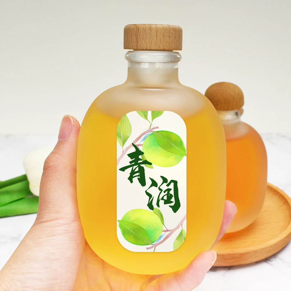 High quality clear spirit liquor rum whisky vodka glass bottle 100ml 250ml with cork stopper