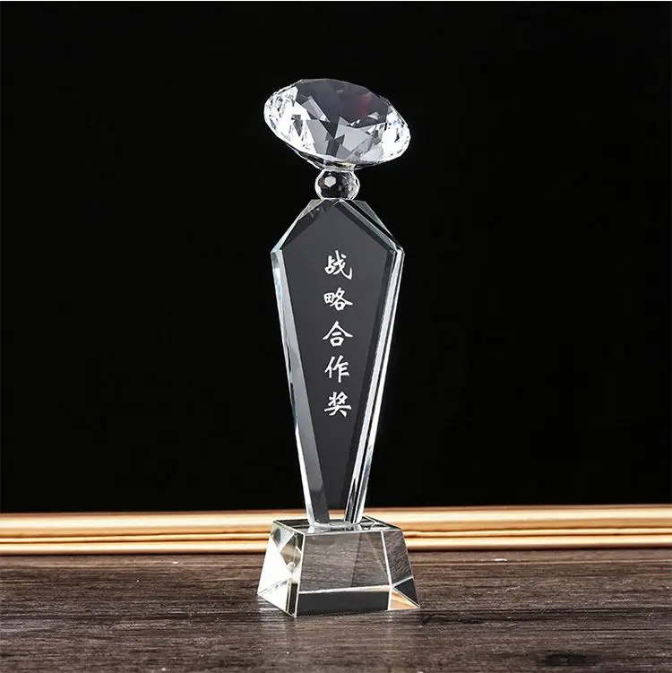 High Quality Excellent K9 Glass Optical Crystal Cooperation Award Trophy