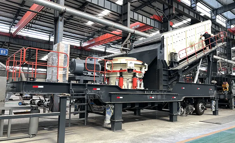 Wheel type mobile gold ore crusher machine price, mobile hydraulic stone cone crusher plant, construction waste crushing station