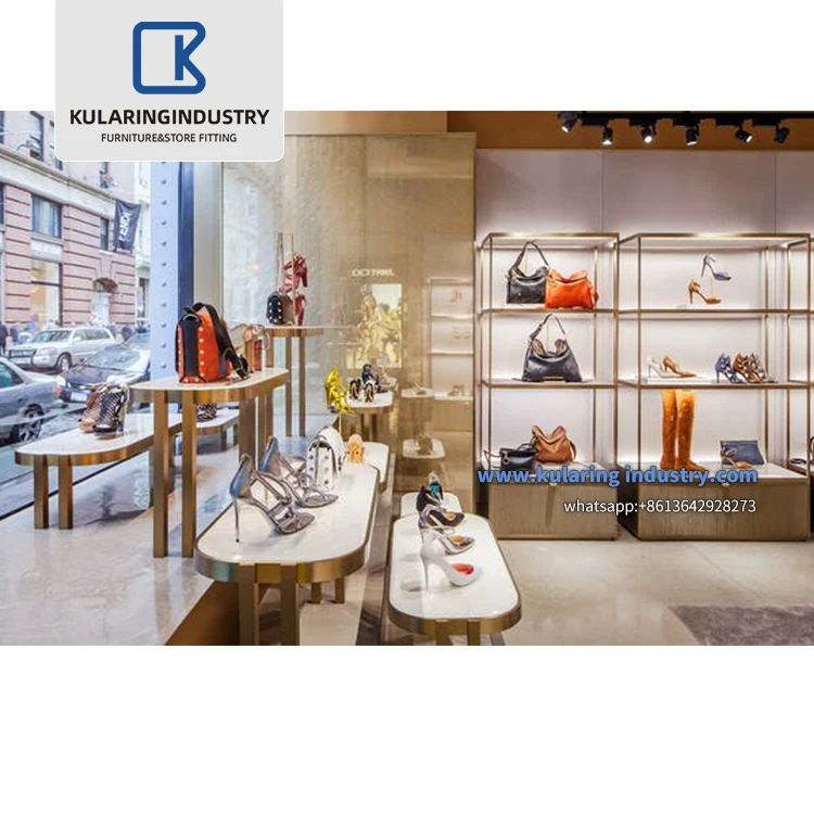 China Wholesale Fashion Handbag Store Design Retail Shoe Shop Furniture Decoration For Shoe Shop