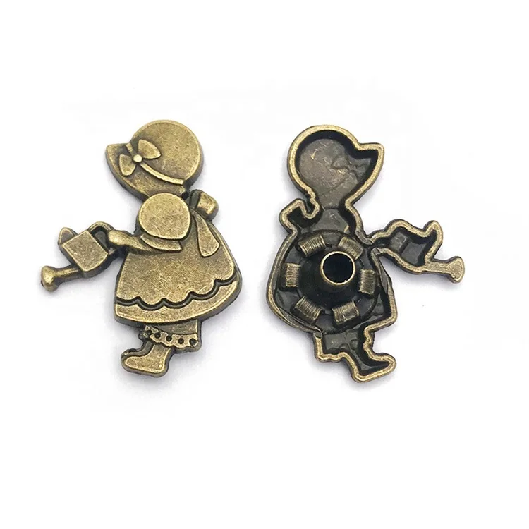 Cartoon Characters and Animals Dark Buttons Style Custom Logo Metal 2024 New Three-dimensional Pattern Retro Zinc Alloy Plating