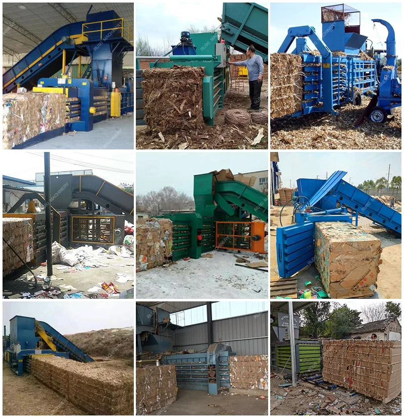 Automatic Horizontal Hydraulic Waste Clothes Plastic Pet Bottle Tire Cotton Paper Baling Press Machine Hydraulic Baler