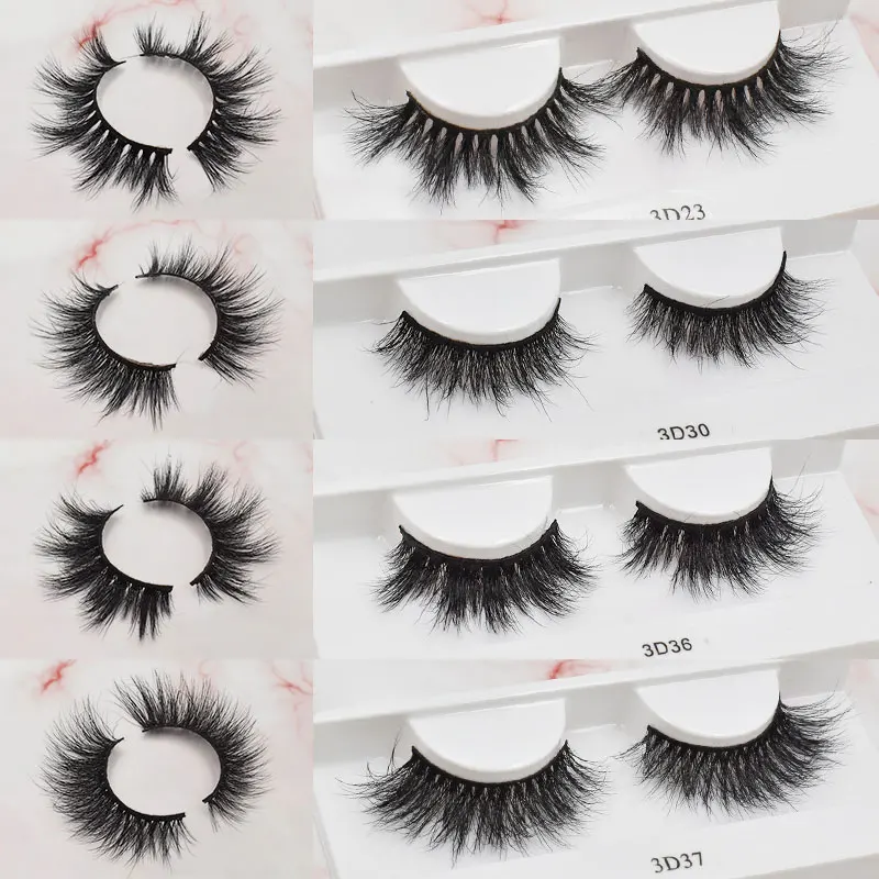 Wholesale natural long 18-20 mm mink eyelashes high quality mink fur 100% handmade natural black mink lashes
