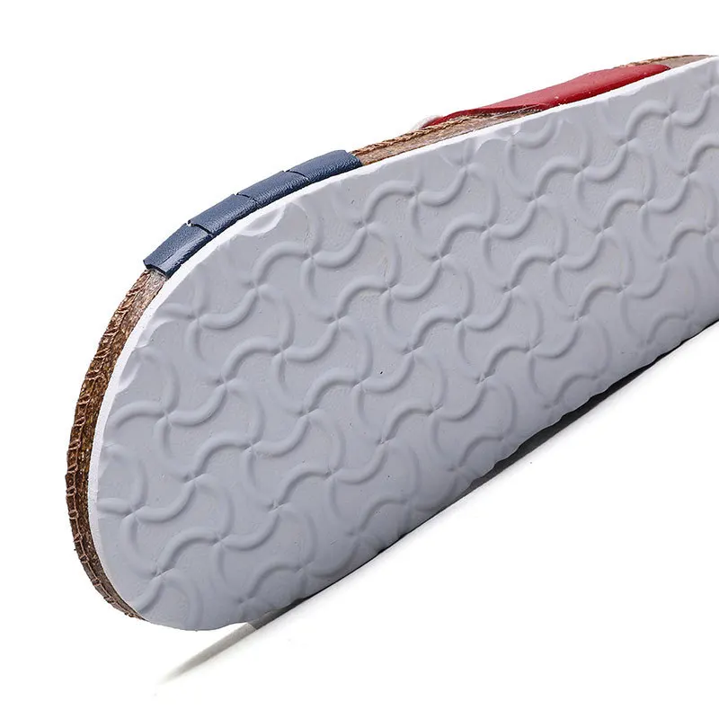 Popular Wooden Sandal For Man open toe Real Cork Sole slippers for men rubber