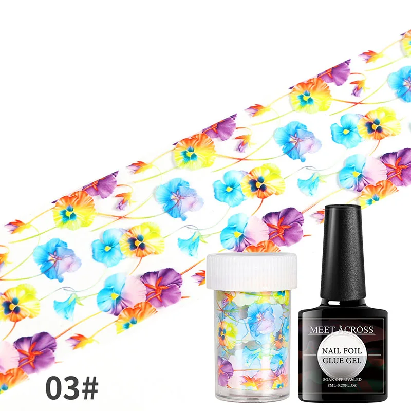 Оптовая продажа, корейские красивые наклейки с красными цветами и розой, УФ-гелевые наклейки для дизайна ногтей, переводные наклейки из фольги