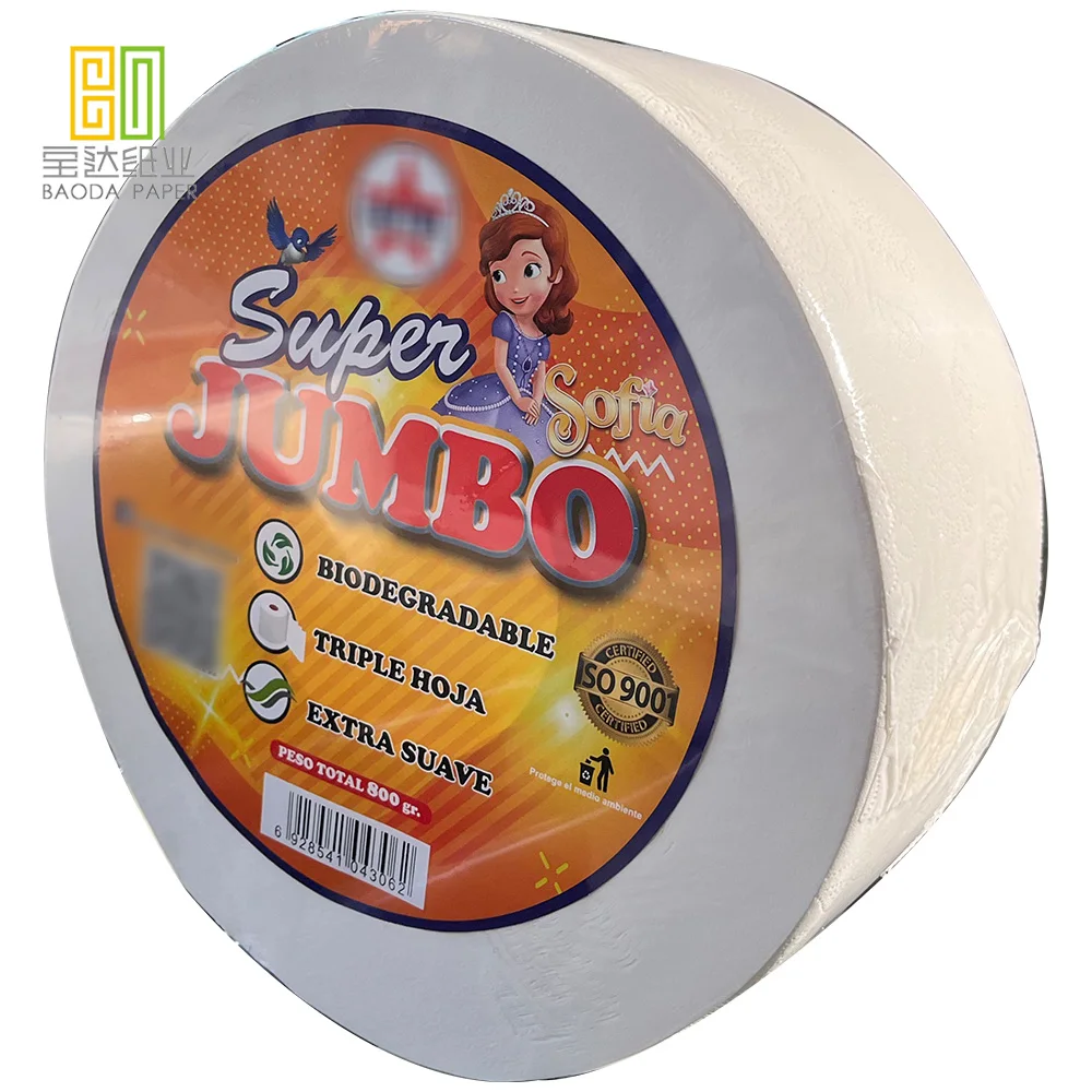 Roll Tissue Paper Papier Hygienique 2ply 3 ply 200 Meters Toilet Tissue Jumbo Roll Paper