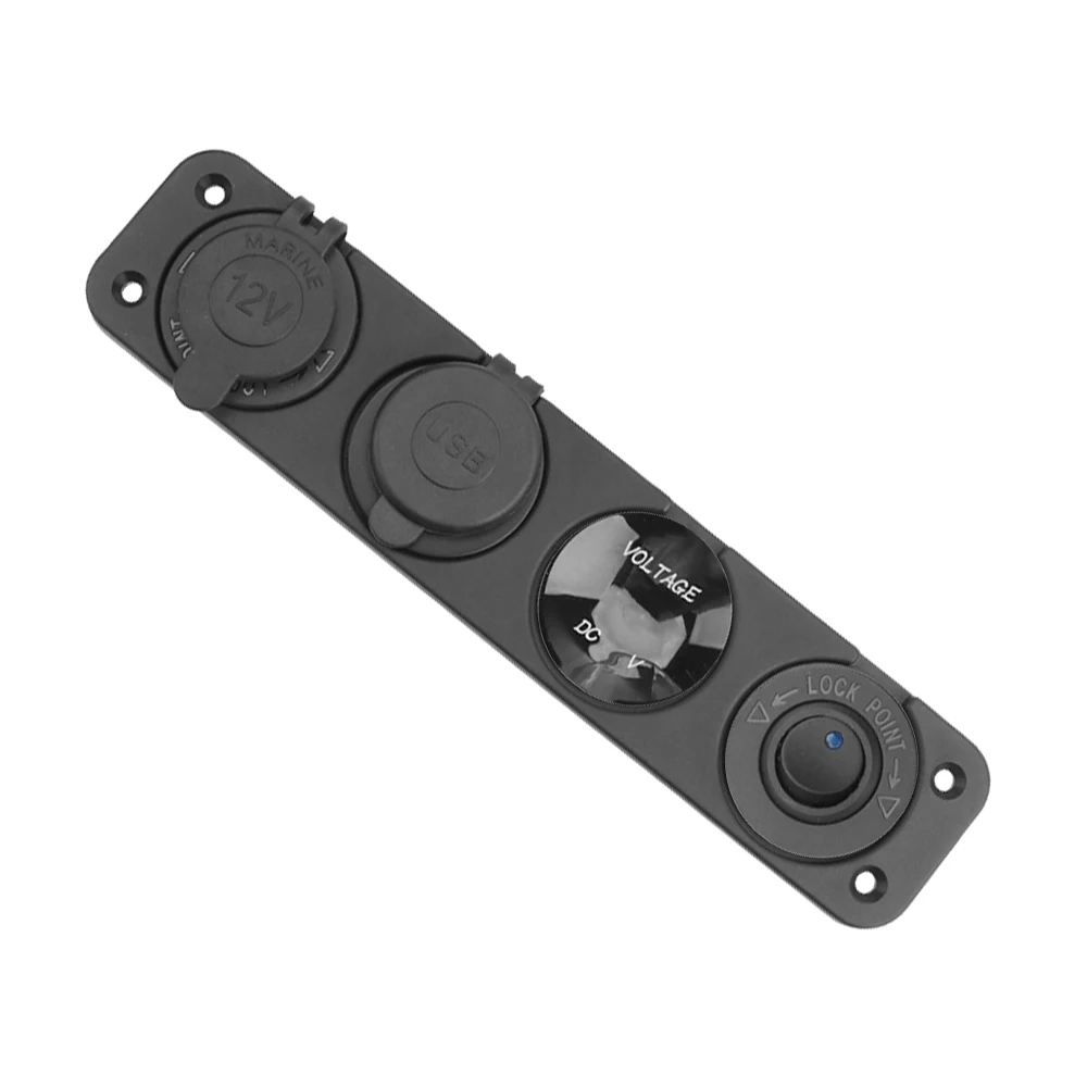 Red LED 4 In 1 Car Cigarette Lighter 12V Power Socket Dual USB Power Charger With Rocker Switch Interior Parts