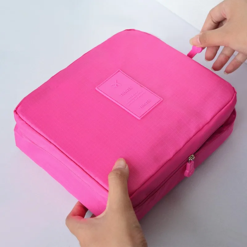 Large Capacity Portable Makeup Bag Portable Two-Way Zipper Travel Cosmetic Case with Ins Style Makeup Storage Bag