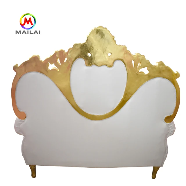 Customized French Style Wedding for  Loveseat white king and queen throne chairs