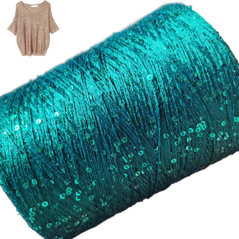 Factory price Ak textile High quality fancy 1MM 2MM 100% Polyester bead yarn  Sequin yarn