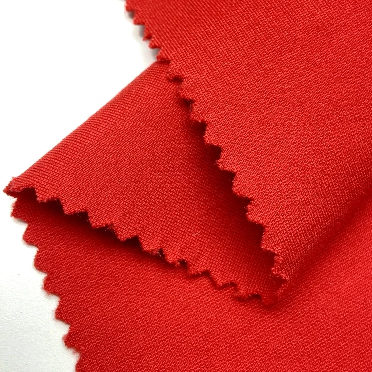 Custom-made rayon nylon spandex bright red knitted interlock king ponte de roma fabric for hoodies