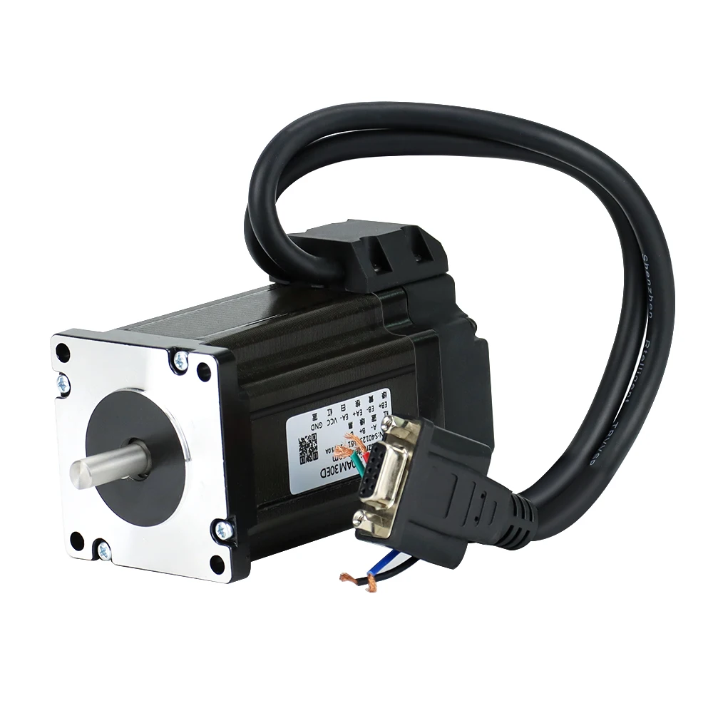 60AM30ED Nema 24 Stepper Servo Motor Closed Loop  3Nm 5.0A 107mm Length + Encoder Extension Cable 30cm