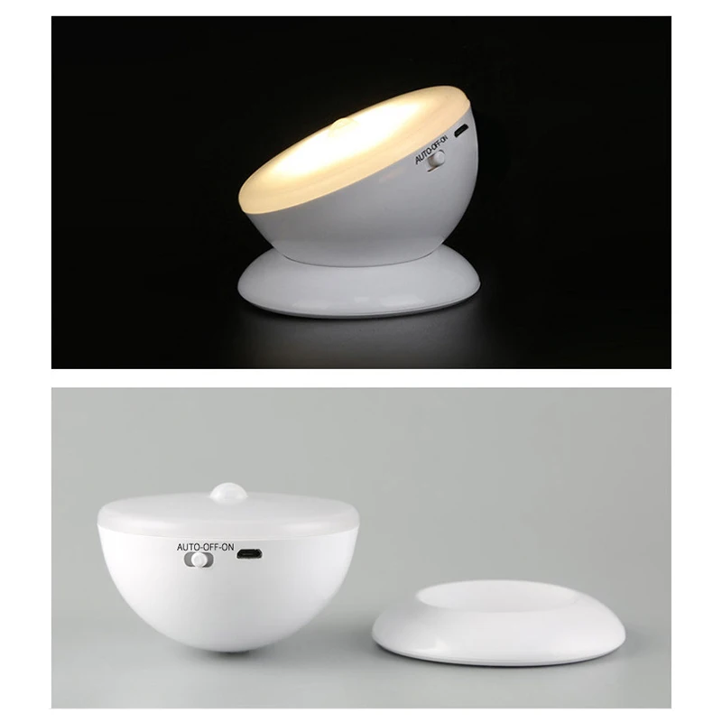 360 Degree Rotating Sensor Night Light Human Body Induction Lamp with Strong Adhesive