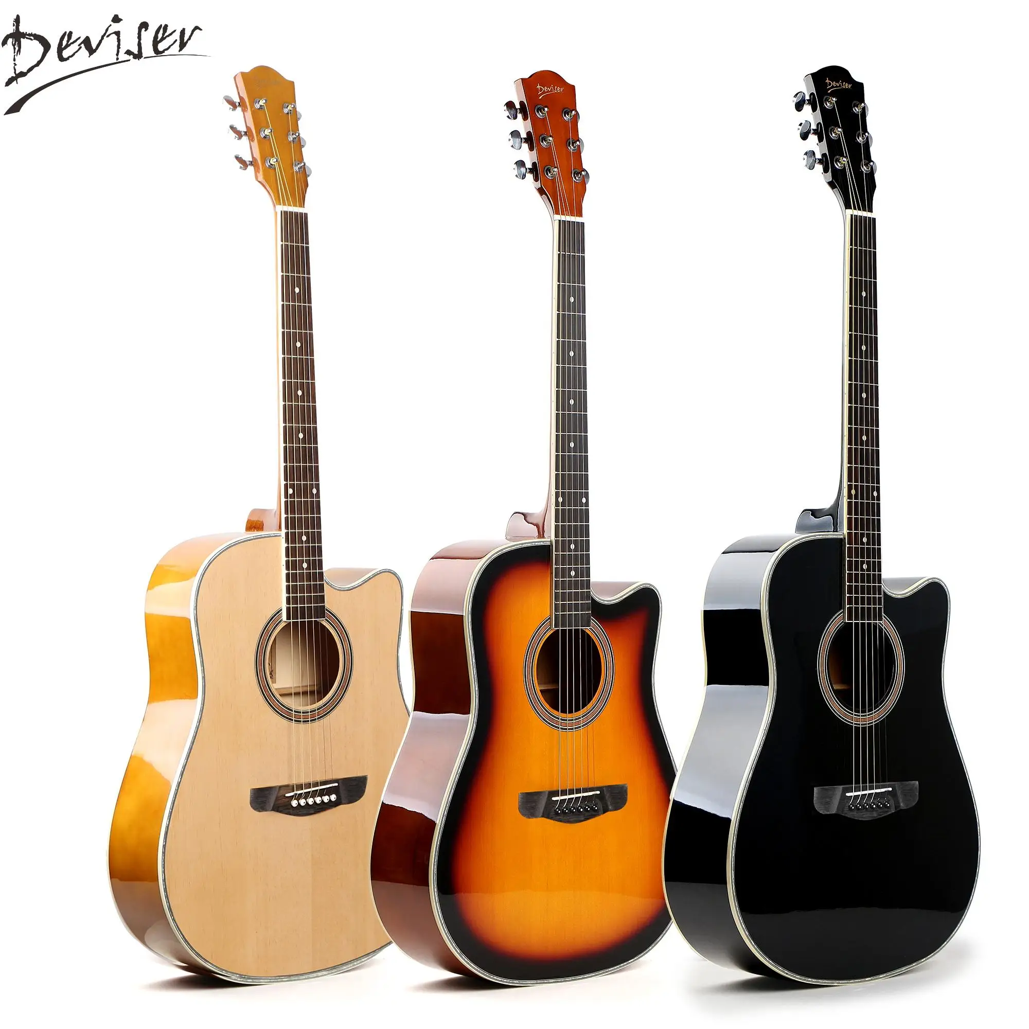 Made in China Deviser Guitar Factory Wholesale All Stringed Instruments Dreadnought High-gloss 41 Inch Deviser Acoustic Guitar