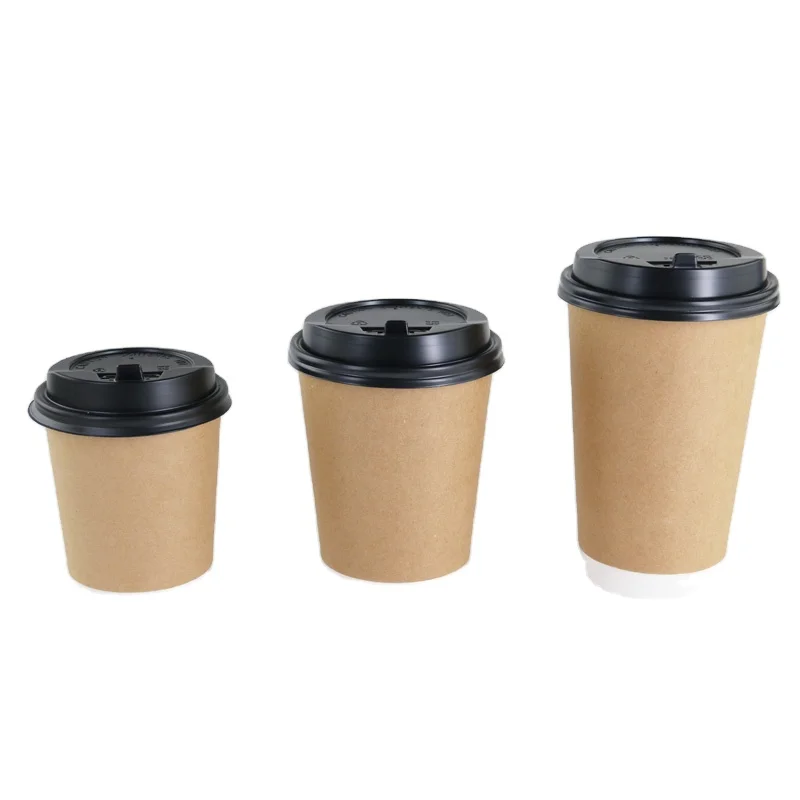 Fast Supplier Food Grade Manufacturer Kraft Double Wall Coffee Cup Costume Double Wall Coffee Cup High Quality  Take Away Cups