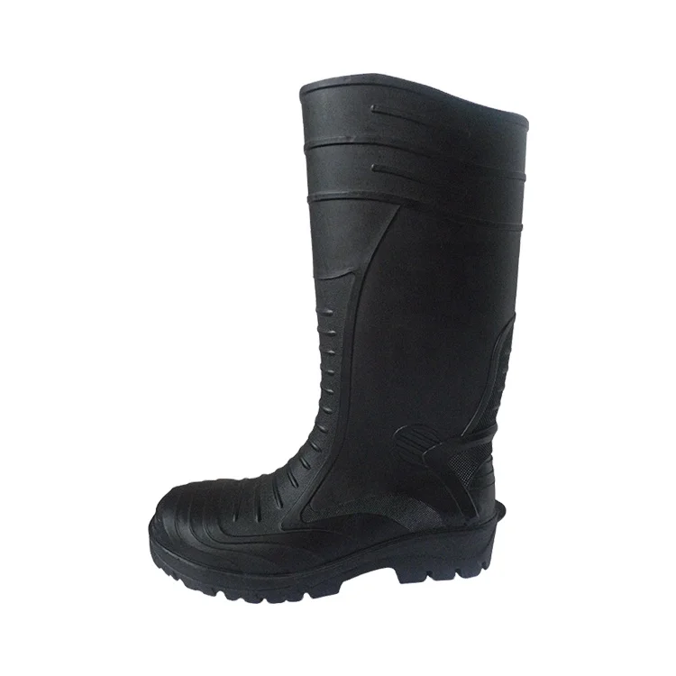 SMASYS Agricultural Industrial Outdoor Garden Fire Fighting Working PVC Gumboots Steel Toe Insert Men Safety Shoes Rain Boots