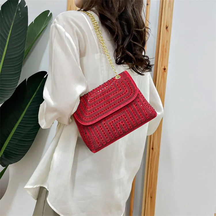 2024 new fashion rivet personality small fragrance style one shoulder ladies crossbody small square messenger bag