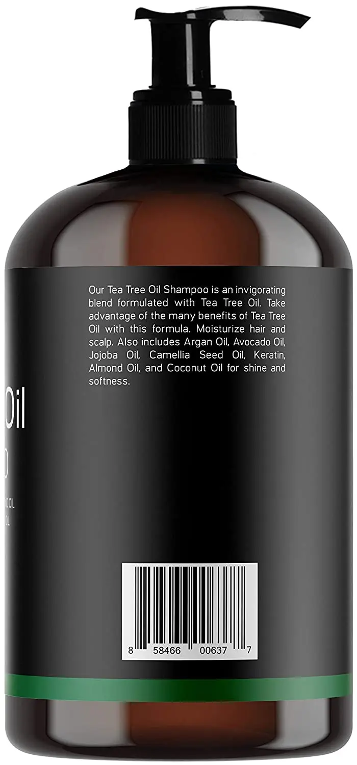 OEM ODM Tea Tree Oil Shampoo for Dandruff Dry Hair & Itchy Scalp 16 Ounces Private Label Wholesale