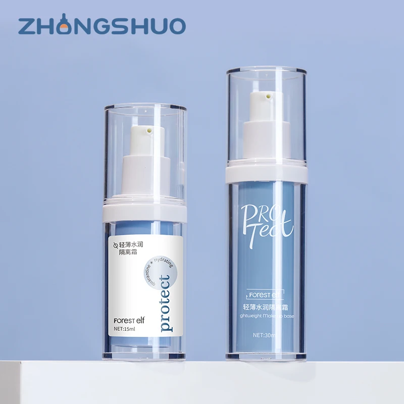 cosmetic 15ml airless pump bottle 30ml frosted airless plastic pump bottle with color body+clear cap for cream lotion packaging