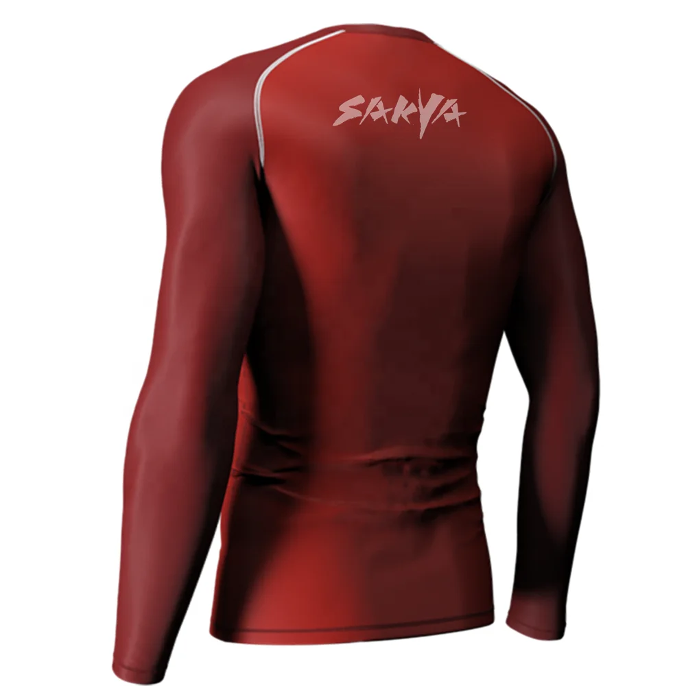 Plain Rash Guards No Gi Long Sleeve MMA Compression Shirt Rashguards For BJJ Rash Guards