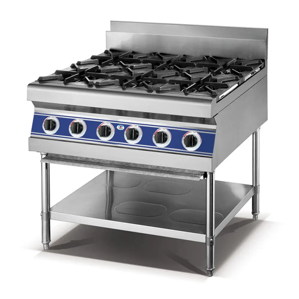 HGR-36 freestanding 6-burner stove with under shelf and high quality