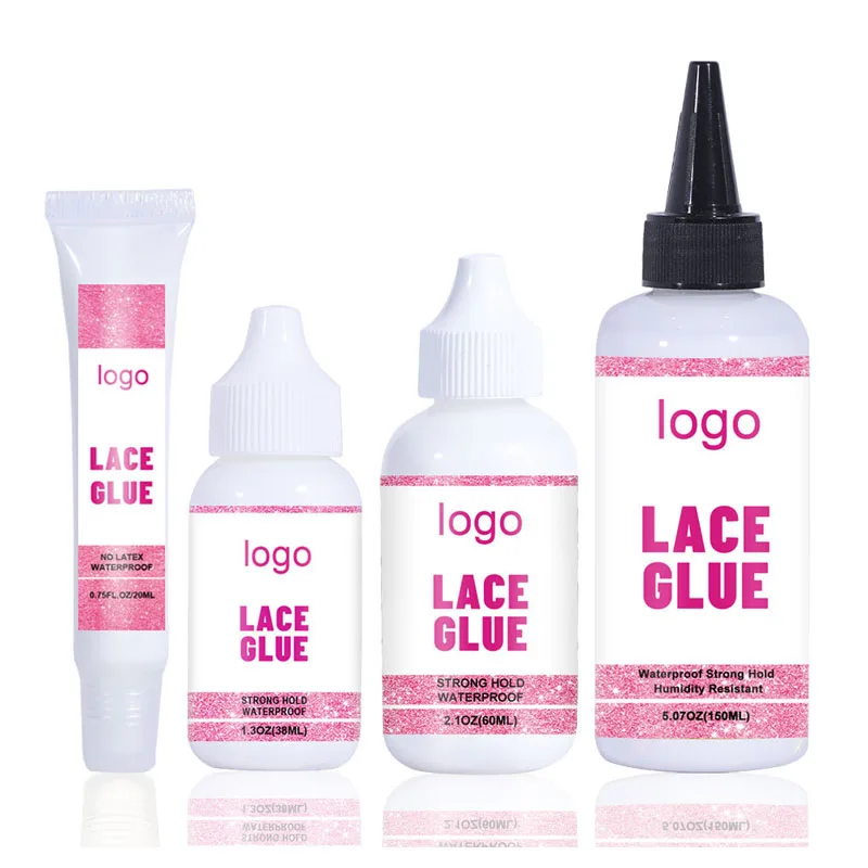 Good Quality True Waterproof Lace Wig Adhesive Clear Glue and Mmelting Spray Custom Private Label Free Strong Hold Wig Lace Glue