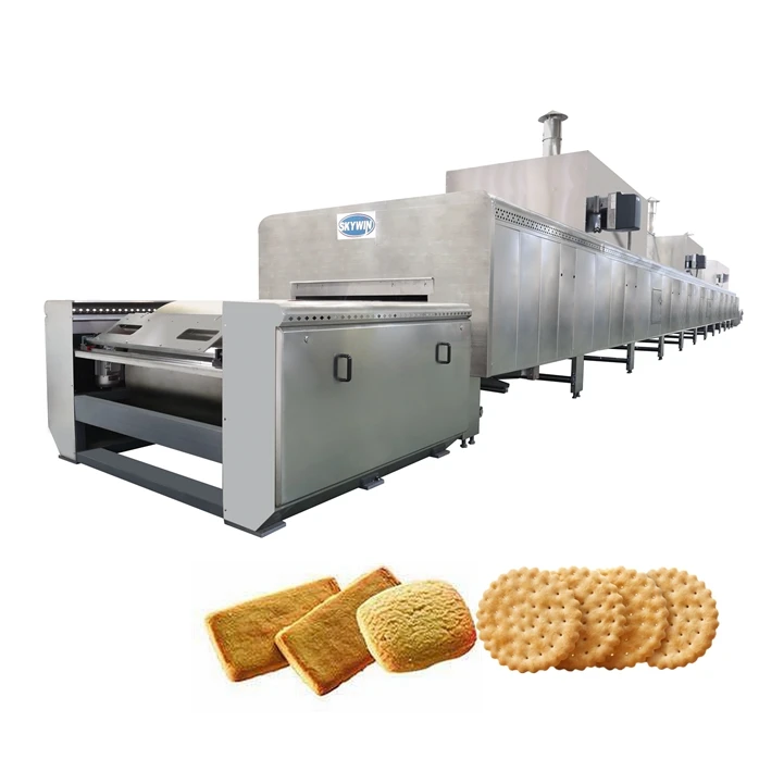 Skywin Bakery Biscuit Making Machine Production Biscuit Tunnel Oven for Biscuits and Cookie