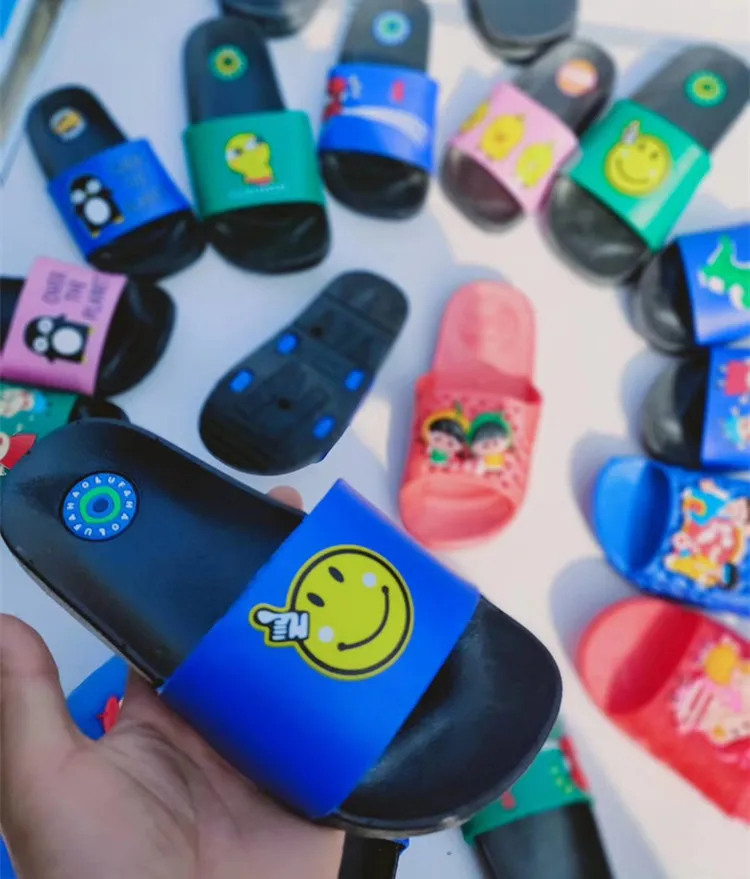 Милые детские Мультяшные Тапочки нового дизайна Синие тапочки для мальчиков и девочек