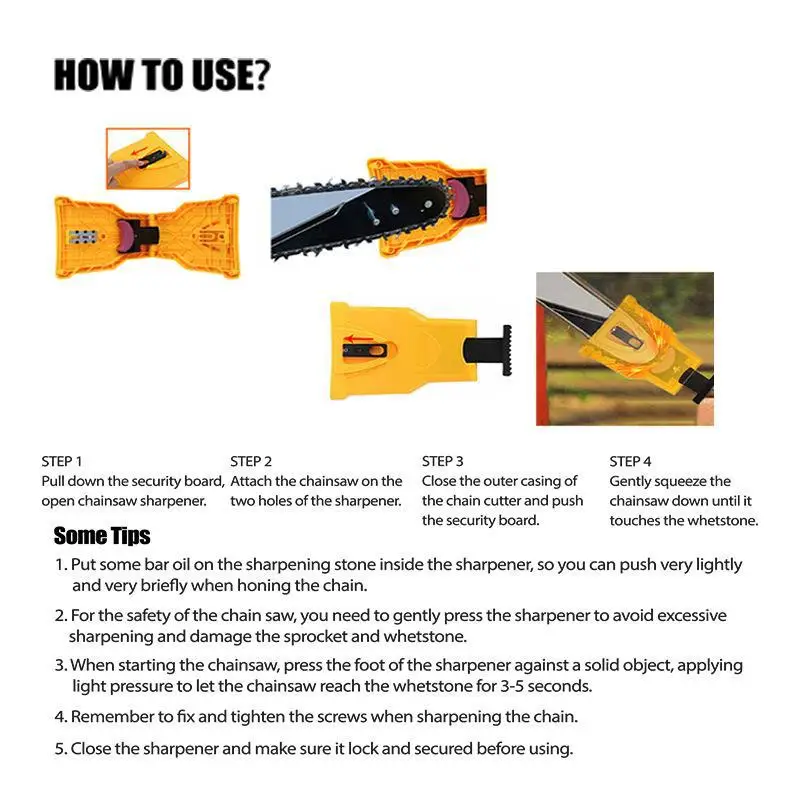 Chainsaw Teeth Sharpener Chainsaw Portable Durable Easy Power Bar-Mount Fast Grinding Chainsaw Chain Sharpener Tool