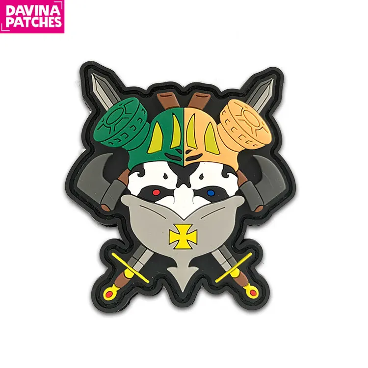Davina High quality Customized Rubber 3D Logo Label PVC Embossed Engraved Rubber Patch For Armed Force