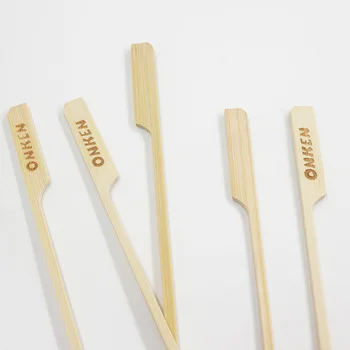 9 / 12 / 15 cm bamboo paddle skewer with customize logo