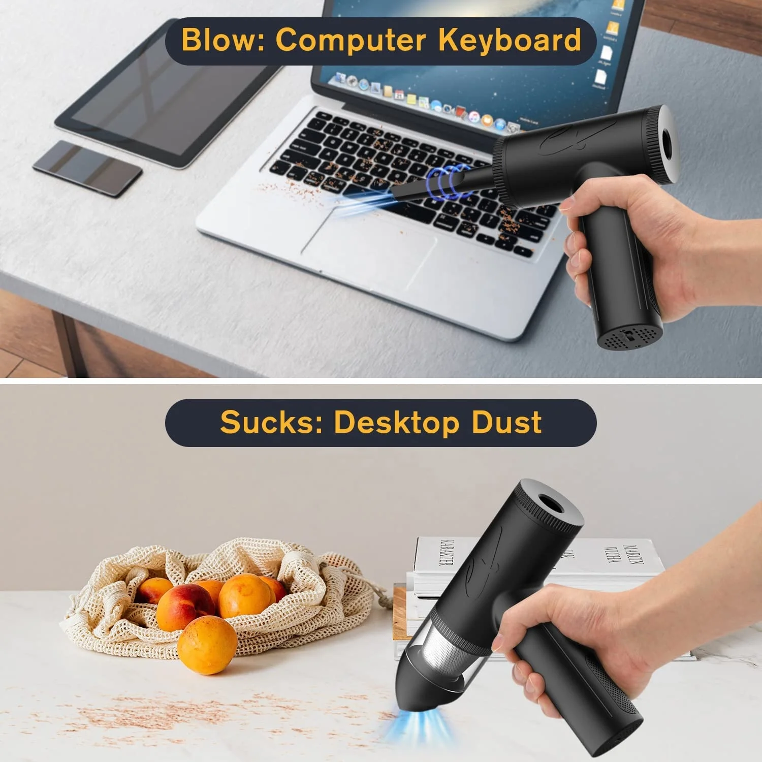 3 Gears Duster Spray Compressed Electric Air Blower 7500mAh Rechargeable PC Computer Duster Gun Portable Cordless Air Duster